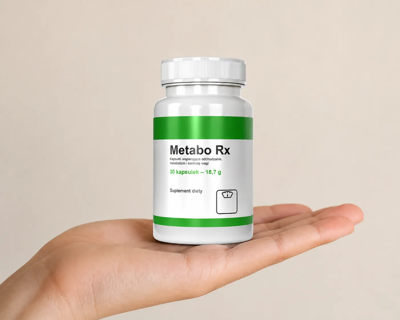 Metabo RX — opakowanie w dłoni