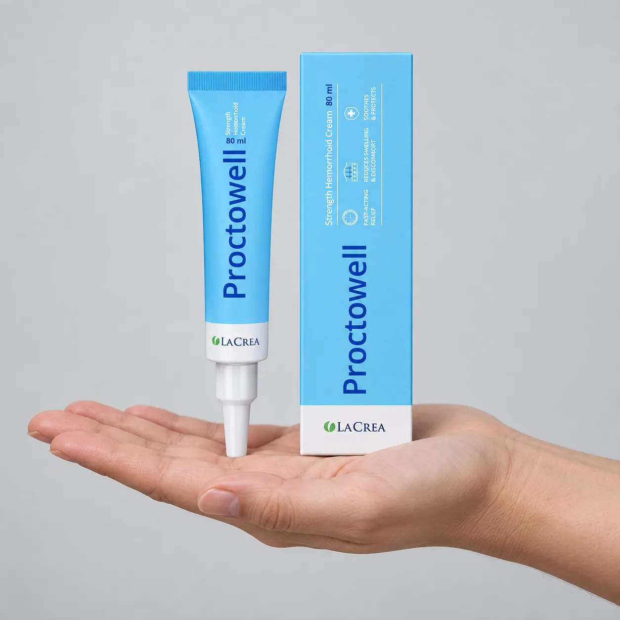 Proctowell — opakowanie w dłoni