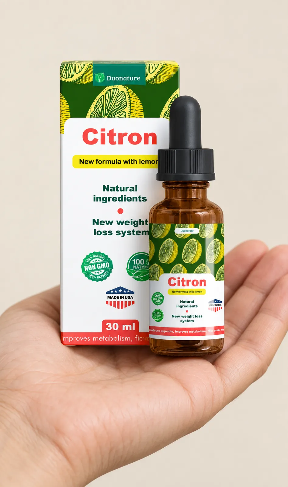 Citron — opakowanie w dłoni