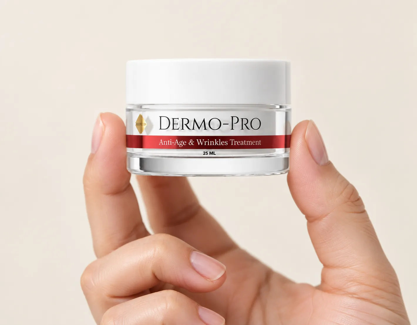 DermoPro — opakowanie w dłoni