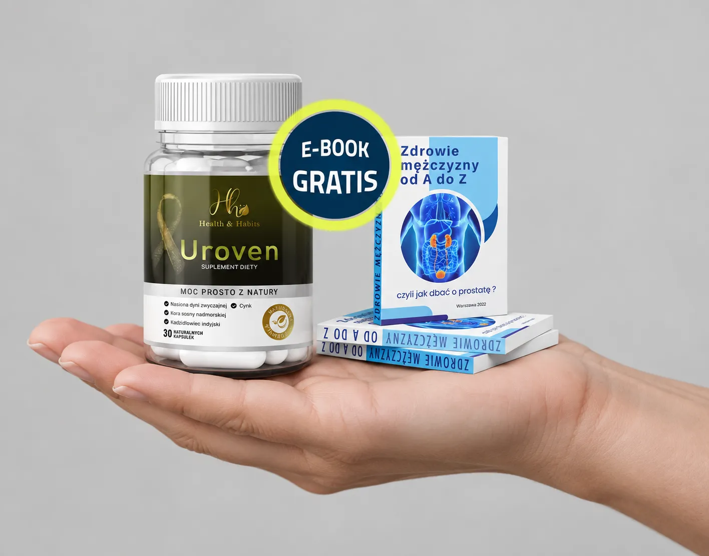 Uroven — opakowanie w dłoni