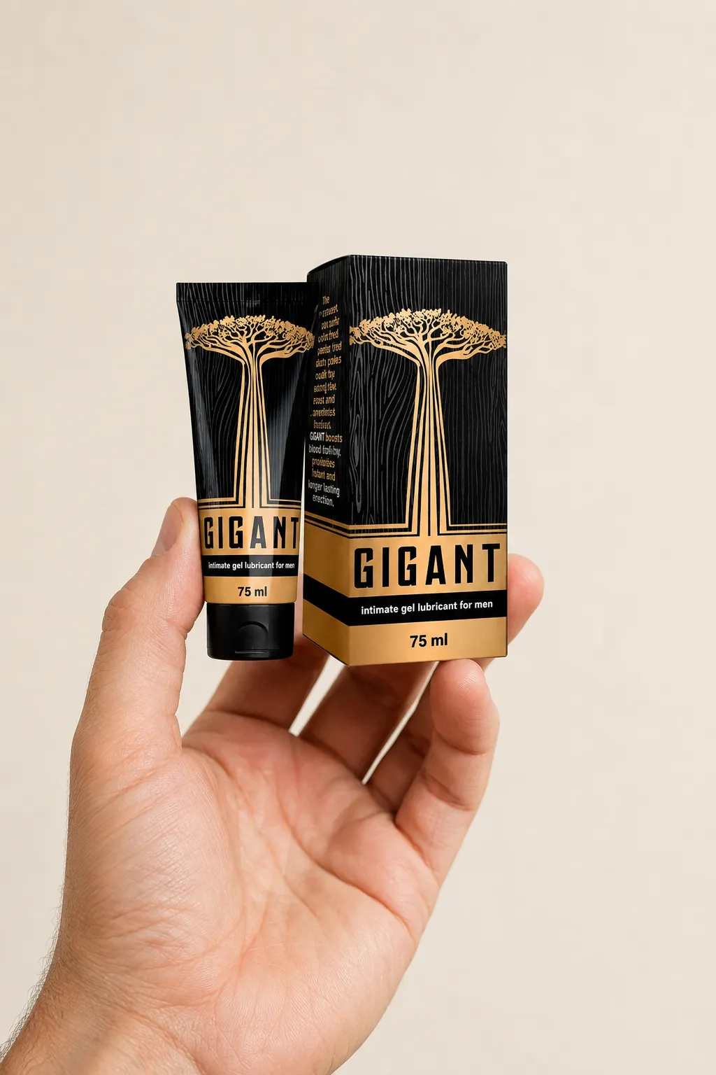 Gigant — opakowanie w dłoni