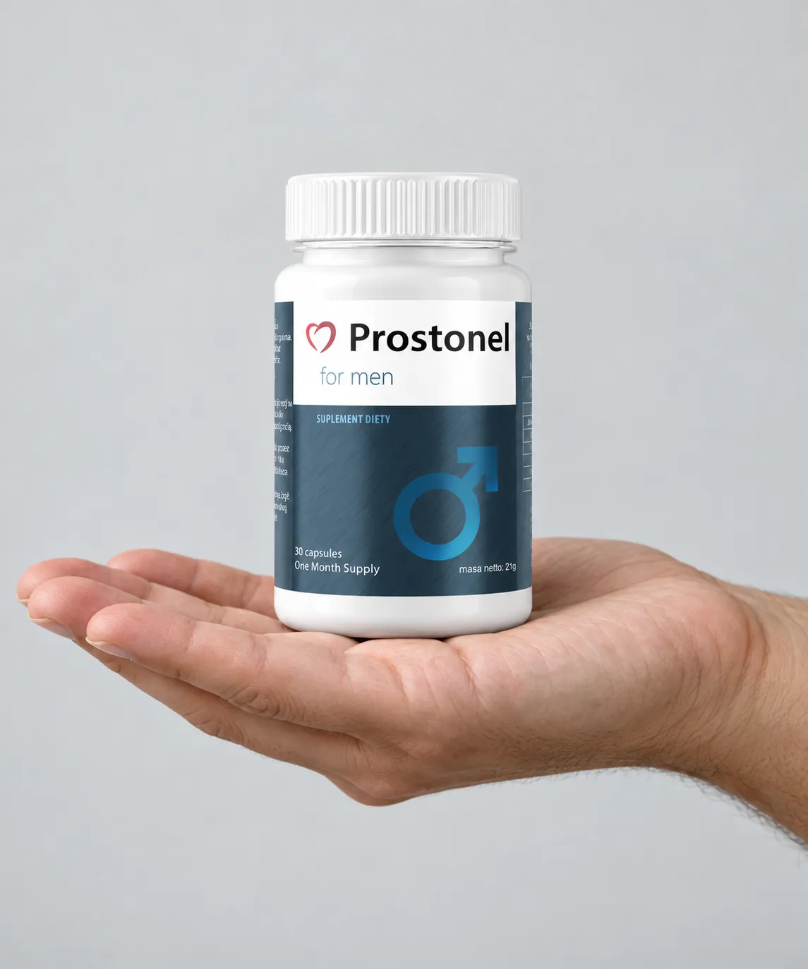 Prostonel — opakowanie w dłoni